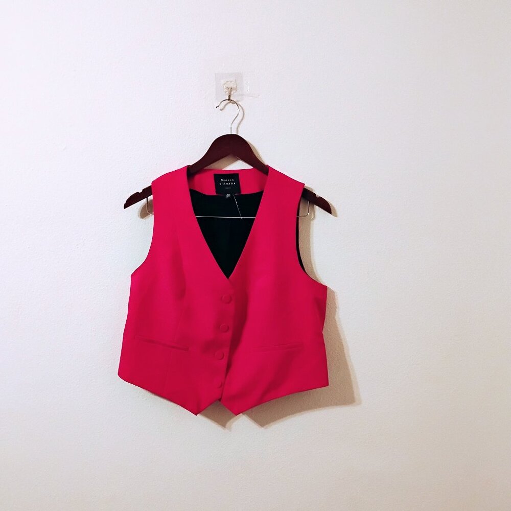 Maison d'Amelie Paris sz Medium pink vest - Picture 1 of 7